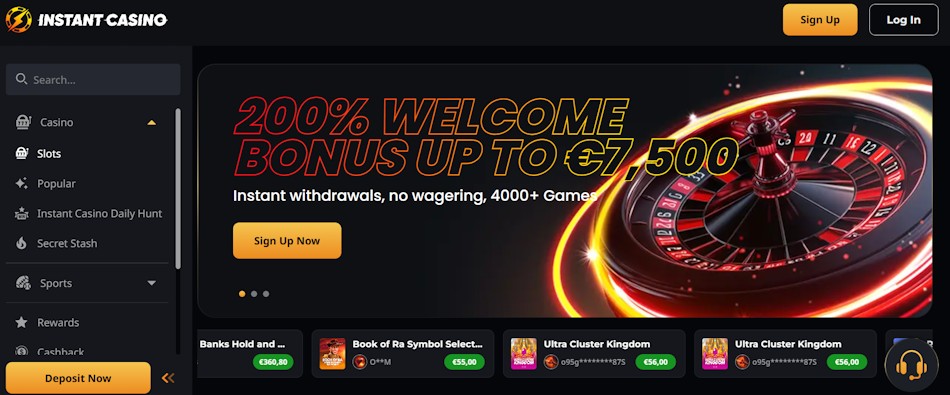 Instant Casino – Markkinoiden nopeimmat kotiutukset