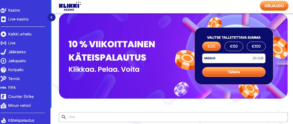 Klikki Kasino – Paras valinta suomalaisille pikapelaajille